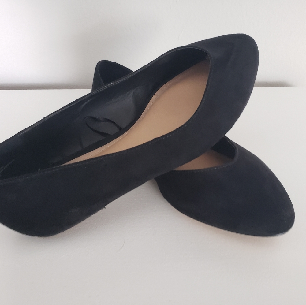 Torrid Black Faux Suede Pointy Toe Flats